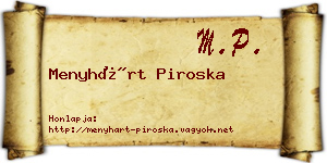 Menyhárt Piroska névjegykártya