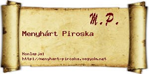 Menyhárt Piroska névjegykártya